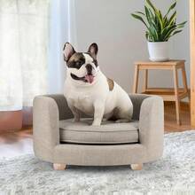 2英寸圆形家具脚，未上漆实木圆形脚，适用于脚凳/沙发/长椅，一套4个，M8螺栓预钻孔 - 棕色 - 查看 5