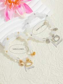 SANRIO 1 chiếc mặt dây chuyền hình mèo con tối giản, đa năng, thanh lịch, hình trái tim, đính đá mắt mèo giả, chuông nhỏ, vòng tay hạt cườm, quà tặng cho bạn thân. - Nhiều màu - Xem 3