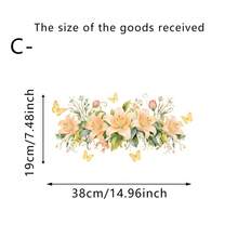 1/4pcsWatercolor Floral Wall Stickers, Decorated With Floral And Butterfly Patterns. Removable, Self-Adhesive, And Waterproof. Suitable For Bathrooms, Sinks, Bathtubs, Cabinets, And Home Decor. - Floral Wall Sticker - View 10