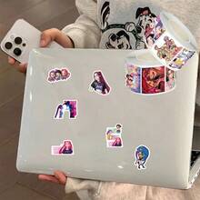 500张/卷 K-POP 卡通人物贴纸，DIY 装饰水瓶、笔记本电脑、行李箱、吉他、手机、笔记本、剪贴簿，毕业礼物，派对装饰，成人动漫贴纸 - 彩色 - 查看 5