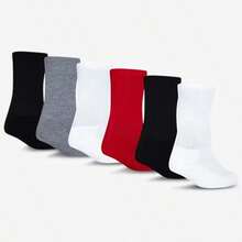 Nike Dri-FIT Performance Basic Crew Socks 6Pack Kids BJ0583-H24 - Red and Black - View 2