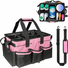 Multi-Functional Cleaning & Storage Bag, Multi-Layer Tool Organizer Pouch, Portable Home Cleaning Supplies Storage Bag - Multicolor - View 6
