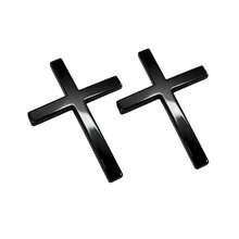 Metal Jesus Christ Cross Badge Stickers, 2.6"*1.85" Alloy 3D Individual Car Cross Sticker, Self Adhesive Scratch Covering Metal Cross Auto Emblem Decal For Car Body Fender Tail - 1 pcs (Gold) - 查看 2