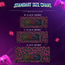 XXL 亮粉色裂纹游戏鼠标垫，防滑橡胶底座，缝制防水桌面垫，高精度光滑裂纹纹理鼠标垫，适用于电脑、笔记本电脑、PC、游戏、办公和家庭使用。 - 查看 5