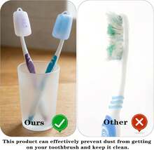 20 Pack Silicone Toothbrush Head Cover, Tooth Brush Cover Cap For Electric &Amp; Manual Toothbrushes, Reusable Portable Covers Caps Protector For Kids Travel Camping Bathroom School Business (5 Colors) - 黑色 - 查看 3