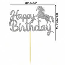 1 Set Colorful Shiny Horse Themed Happy Birthday Cake Toppers - Suitable For Birthday, Horse Lovers, And General Event Cake Decorations - View 12