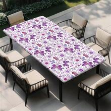 Dreamy Purple Butterfly & Floral Waterproof Tablecloth, Oil & Stain Resistant, Easy Clean Rectangular Dining Table Cover For Outdoor Camping, Picnic, Patio, Home Restaurant, Girly Decor - A - View 9