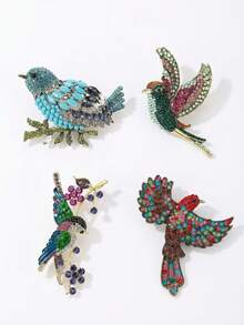 Luxury Heavy Rhinestone Large Bird Brooches - Classic Animal Pins For Women Unisex Casual Party Jewelry Accessories / Friends Gifts Badges Decoration - Bird - View 4