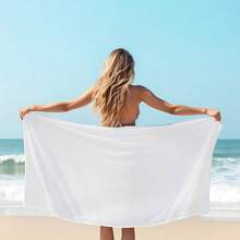 Cartoon Z-Zootopias Extra Large Microfiber Beach Towel, Quick-Drying Towel, Beach Towel, Pool Towel, Travel Swimming Yoga Towel (8) - 白色 - 查看 3