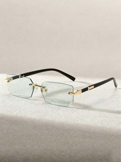 1 Cặp kính gọng nhỏ màu đen thời trang không viền kiểu Y2K, thích hợp cho mùa hè đi biển, lái xe, dạo chơi và các dịp khác, tạo nên phong cách đường phố, dễ phối với áo len, áo khoác, áo hoodie, quần legging và quần cargo, lý tưởng cho kỳ nghỉ hè ở biển, các hoạt động ngoài trời và du lịch.