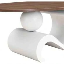 Modern Nesting Coffee Table Set Of 2, 2-Piece Oval Decorative Living Room Table Set With White Faux Marble Top And Gold Metal Base, Oval Coffee Table And Round End Table Set - White-3 - View 7