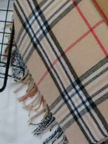 经典格子围巾，百搭男友礼物，高品质双面保暖围巾，男女通用，适合秋冬季节、海滩、度假等场合佩戴 - 彩色 - 查看 3