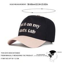 1 pieza Gorra de camionero "Ponlo en la cuenta de mi papá" para mujer, gorra de béisbol personalizada con bordado de letras, gorra de cinco paneles de moda urbana, gorra casual de protección solar para primavera, otoño, viajes, playa, vacaciones, festivales - Multicolor - Ver 2