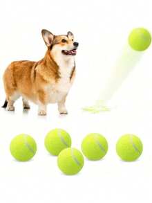 3pcs/Pack High Elastic Practice & Entertainment Tennis Balls, Chew Resistant Pet Training Balls With Sound, Suitable For Beginner Tennis Practice, Outdoor Sports, Made Of Fiber, Rubber Material With High Elasticity - Multicolor - View 3