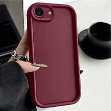 Shockproof Protective Case Compatible With IPhone 17e, Matte Soft Phone Back Cover Compatible With IPhone 17 Pro Max, 16, 15, 14, 13, Plus, 12, 11, Mini - Burgundy - View 2