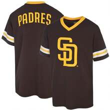 MLLLB Los Angeles DodgerSs Primary Logo Ballpark Team Jersey - San Diego Padres - Brown - Xem 9