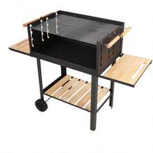 3 Größen Grill / Terrassenwagen Modell / Tragbares Outdoor Faltmodell / Multifunktions-Outdoor-Grill / Mit Seitentisch & Ablage / Terrassenkohlegrill - C - Übersicht 8