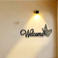 CIFbuy 1 Piece Of Simple And Elegant Butterfly Welcome Decoration Sign And Plaque. It Is A Simple Metal Wall Art Handicraft For Entrance Wall Decoration. It Is Highly Suitable For Home And Office Decoration Room Decor Bedroom Decor Home Decor - TY5761 - 查看 10