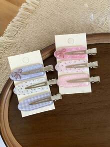12pcs Cute Rhinestone Bowknot Side Bangs Hair Clips, Versatile Fashionable Accessories For Girls - Multicolor - View 6