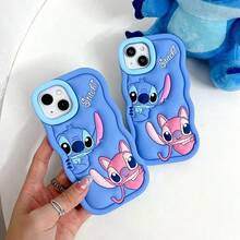 Ốp lưng điện thoại silicon hoạt hình 3D Stitch và Thiên thần, viền lượn sóng, mềm mại, chống sốc, bảo vệ cho iPhone 13 14 15 16 17 Series - nhiều màu - Xem 7