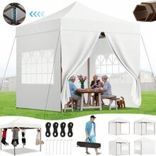 10x10 Up Canopy Tent Heavy Duty With 4 Sidewall, Outdoor Gazebo - 1 - View 12