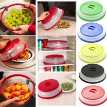 2-In-1 Foldable Microwave Splatter Cover And Vegetable Washing Filter: The Ultimate Space-Saving Kitchen Tool. Foldable Microwave Splash Guard, Dishwasher , Microwave Cover With Steam Vent, Made Of Silicone And Plastic Materials. - Multicolor - View 6