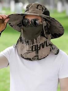 Unisex Wide Brim Bucket Hat With Face & Neck Flap, Breathable Mesh Design, Waterproof Quick-Dry, Adjustable Chin Strap, Suitable For Hiking, Camping, Gardening, Beach, Cycling, Travel And Other Outdoor Activities - A - View 2