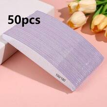 Bộ 50 dũa và đánh bóng móng tay độ nhám 100/180, dụng cụ làm móng chuyên nghiệp hai mặt, thích hợp cho móng acrylic, dụng cụ làm móng nghệ thuật, chuẩn bị cho năm học mới, chăm sóc móng, dụng cụ làm móng nghệ thuật (có thể dùng với móng giả dán). - Hồng - Xem 8