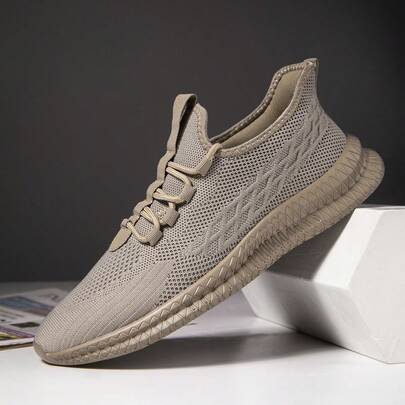Men's Minimalist All-Match Knit Running Shoes, Lightweight Comfortable Athletic Sneakers For All Occasions