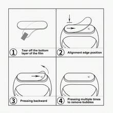 4 Stücke transparente glänzende weiche Displayschutzfolie für Xiaomi Mi Band 10 Serie, hohe Auflösung, fingerabdruckfest, einfache Anbringung, blasenfrei, Muttertags Geschenk - 4 Stück transparent - Übersicht 7