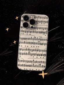 Funda de teléfono creativa y resistente a los golpes con diseño de partituras musicales minimalistas, notas musicales pintadas y transparentes, compatible con iPhone 17/17 Pro/17 Pro Max, 16/11/16 Pro/16 Plus/16 Pro Max/16e, 15 Pro Max, 13/14/12/XS/XR/7G/8P, Galaxy S25/S25 Plus/S25 Ultra, A16/A36/A26/A56/A50/A12/A32, regalo de cumpleaños para fiestas - Estilo (1 pieza) - Ver 4