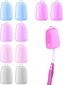 20 Pack Silicone Toothbrush Head Cover, Tooth Brush Cover Cap For Electric &Amp; Manual Toothbrushes, Reusable Portable Covers Caps Protector For Kids Travel Camping Bathroom School Business (5 Colors) - 黑色 - 查看 1