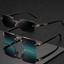 2 件套无框眼镜，男女皆宜的设计，适合音乐节、海滩派对、假期和商务场合，品质上乘，是馈赠佳品。 - 彩色 - 查看 1