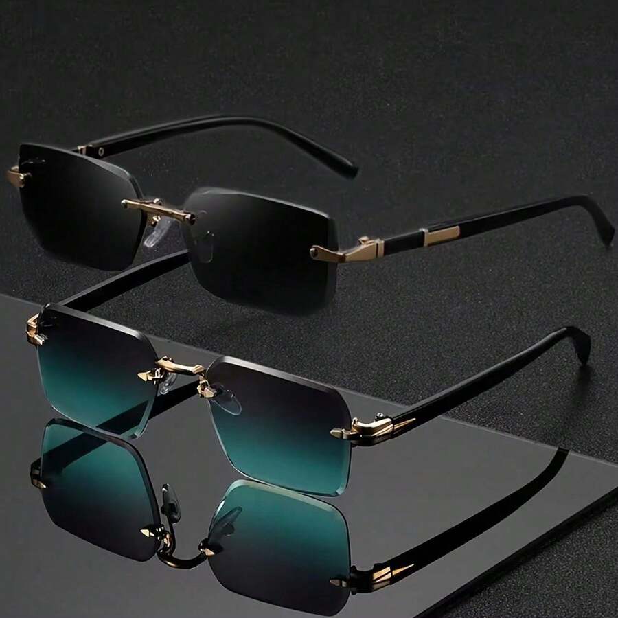 2 件套无框眼镜，男女皆宜的设计，适合音乐节、海滩派对、假期和商务场合，品质上乘，是馈赠佳品。 - 彩色 - 查看 1