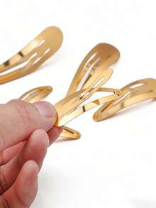 30pcs Gold Metal Water Drop Shaped DIY BB Clips, Minimalist Style Casual Hair Clips, Hair Accessories, School Supplies - Gold - View 6