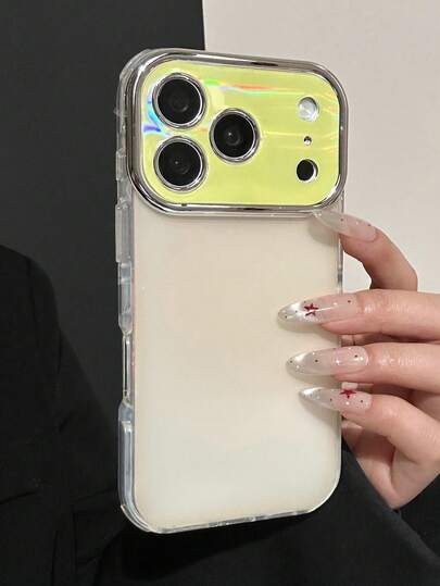 Luxury Personalized Solid Color Laser Shockproof Case Compatible With IPhone 17 Pro Max 17 Pro 17 16 Pro Max 16 Pro 16 Plus 15 Pro Max 15 Pro 14 Pro Max 14 Pro 14 13 Pro Max Simple Lens Protection Anti-Drop Back Cover