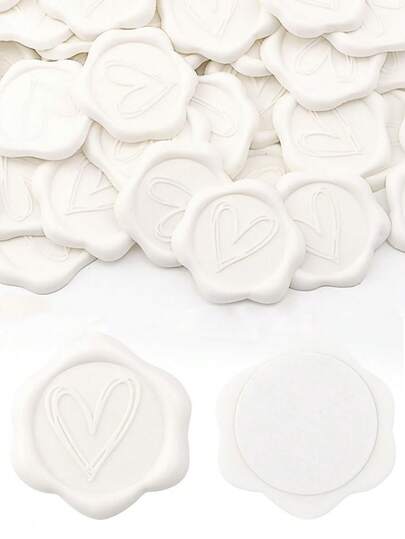 20/30/50/100 Pcs Wax Seal Stickers, Heart Wax Seal Stickers, Wedding Invitation Envelope Seal Stickers, Self- Adhesive Wax Seal Stickers, Perfect For Invitation, Christmas, Gift