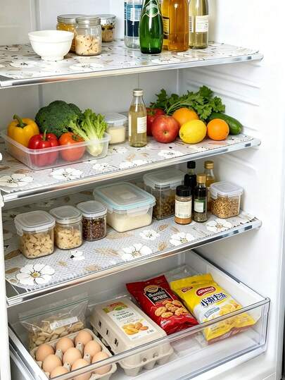 4pcs Waterproof Refrigerator Mats - Moisture-Proof, Anti-Slip, Washable And Reusable. Made Of EVA Material With A Novel Lemon Pattern. Suitable For Refrigerator And Kitchen Decor.Door Mat,Personalised Gift,Kitchen Essential,Tools,Kitchen Gadgets,Kitchen Essentials,Sushi,Cuisine,,Kitchen ,Kitchen