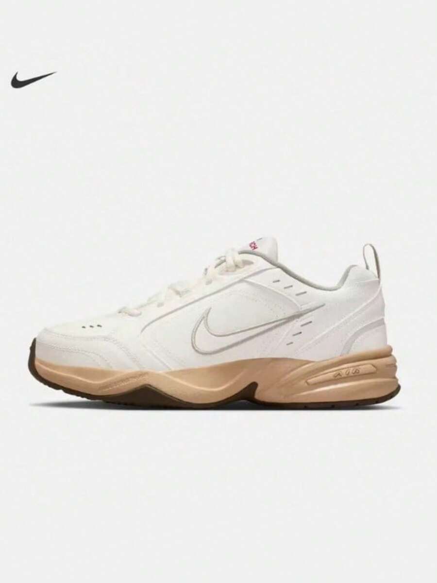 Nike Zapatos casuales de corte bajo antideslizantes para hombres Air Monarch IV - Blanco - Ver 1