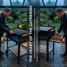 3 Größen Grill / Terrassenwagen Modell / Tragbares Outdoor Faltmodell / Multifunktions-Outdoor-Grill / Mit Seitentisch & Ablage / Terrassenkohlegrill - C - Übersicht 3