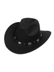 Unisex Western Cowboy Hat, Classic Rolled Brim Fedora, With Buckle Belt - Multicolor - View 8