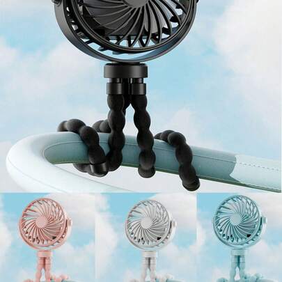 BREEZORA Octopus Shaped Portable Fan, Handheld Fan, Mini Fan, 3 Speed Adjustable, Foldable, LED Lighting, Suitable For Office, Indoor, Outdoor, Beach, Vacation, Travel, Camping, Stroller