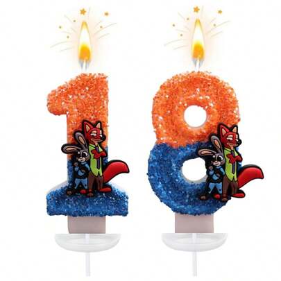 1 cây nến số kết hợp từ 0-9, hình cáo và thỏ, thích hợp cho tiệc sinh nhật, kỷ niệm, đám cưới, sinh nhật thú cưng, trang trí bánh cao cấp.