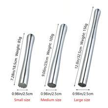 1pc 304 Stainless Steel Cocktail Muddler, Fruit Masher With Grooved Non-Slip Handle, Solid Lemon Lime Squeezer Tool, Mojito, Whiskey, Margarita And Lemonade Bar Accessory, Home Kitchen Bar Drink Mixing And Summer Cocktail Fruit Mashing Supplies - View 6