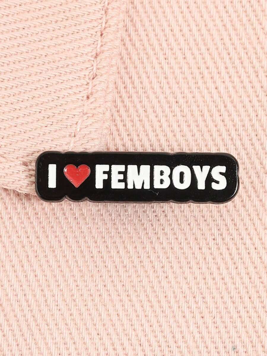 Ghim cài áo I Heart (Love) FEMBOYS (Tôi yêu) - Huy hiệu cài áo hình nam giới, người chuyển giới, người lưỡng tính, trang sức độc đáo, quà tặng cho bạn bè.
