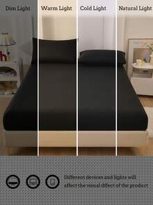 Camel Brushed Soft & Comfortable 3 PiecesBed Sheet Set - Black - View 9
