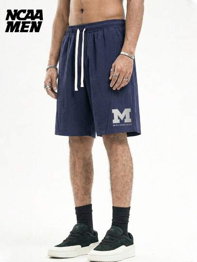 Men's Spring Letter Print Sweatpants, 5-Inch Sports Shorts, Unisex Joggers For Couples, Suitable For Spring, Summer And Autumn