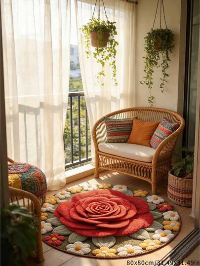 1pc Cartoon Animal Pattern Decorative Rug, Lively And Healing Style, Suitable For Kids Play Area, Bedroom, Minimalist Living Room And Other Scenes; Cartoon Decorative Round Area Mat, Decorative Carpet, Bedroom Decor, Small Rug, Carpet, Home Decor, Living Room Carpet, Living Room Small Rug, Bedroom Rug, Living Room Home Decor, Outdoor Rug, Washable Rug, Suitable For Spring, Summer, Autumn And Winter