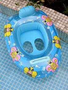 1个儿童游泳池充气漂浮座椅，可爱充气游泳圈，婴儿腋下漂浮圈，夏季游泳蜜蜂系列带方向盘 - 彩色 - 查看 10