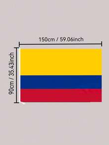 1面哥伦比亚国旗，尺寸90x150厘米/3x5英尺，大型哥伦比亚国旗横幅 - 双面设计，适用于哥伦比亚主题派对装饰、世界杯足球派对、酒吧、花园室内外装饰、节日庆典。 - 哥倫比亞 - 查看 4